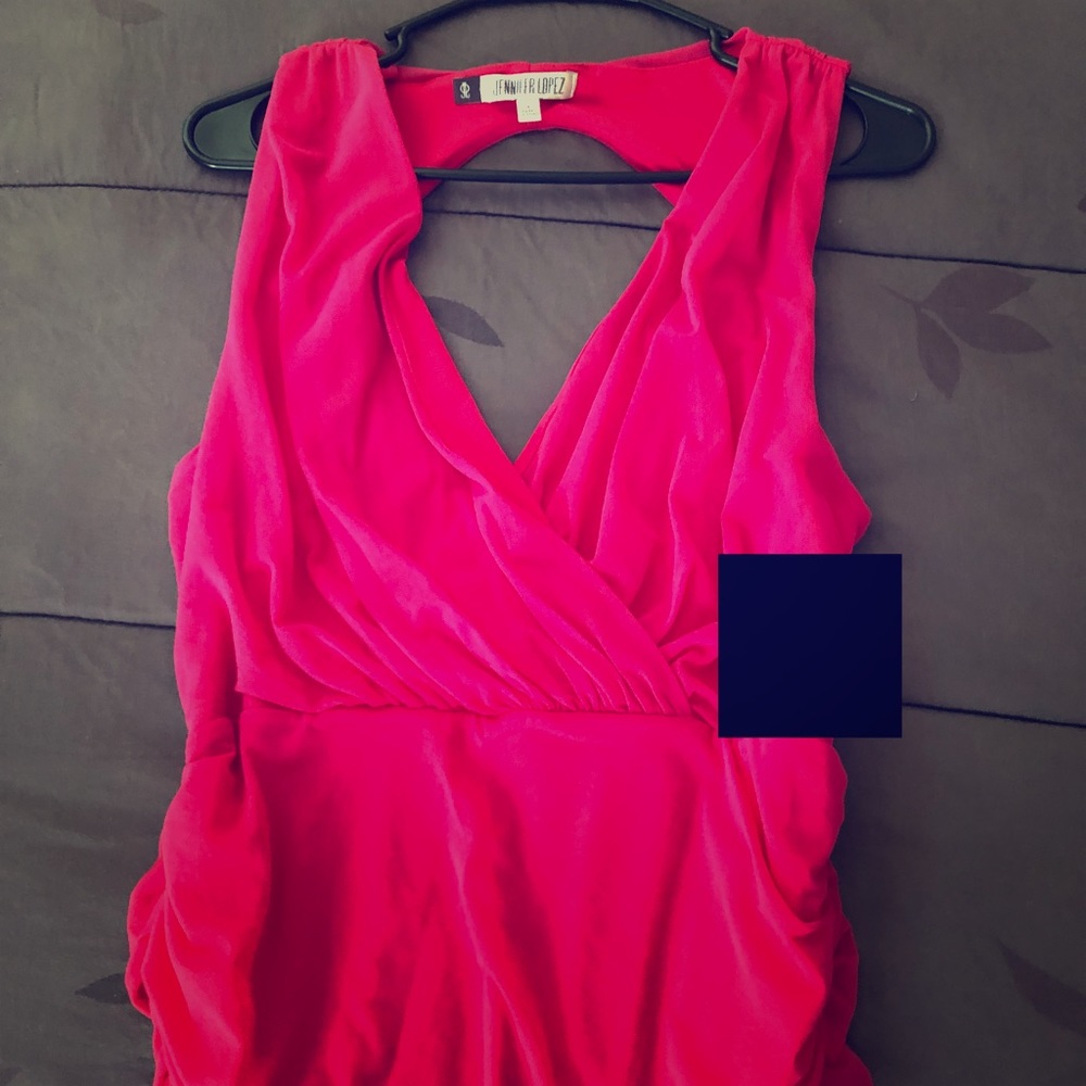 Hot pink Jennifer Lopez dress
